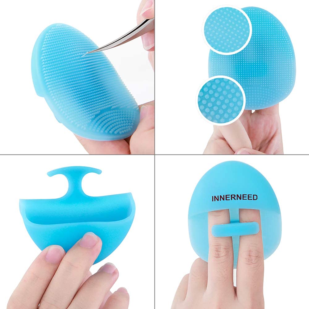 INNERNEED Super Soft Silicone Face Cleanser and Massager Brush Manual Facial Cleansing Brush Handheld Mat Scrubber For Sensitive, Delicate, Dry Skin (Pack of 4) - Image 8